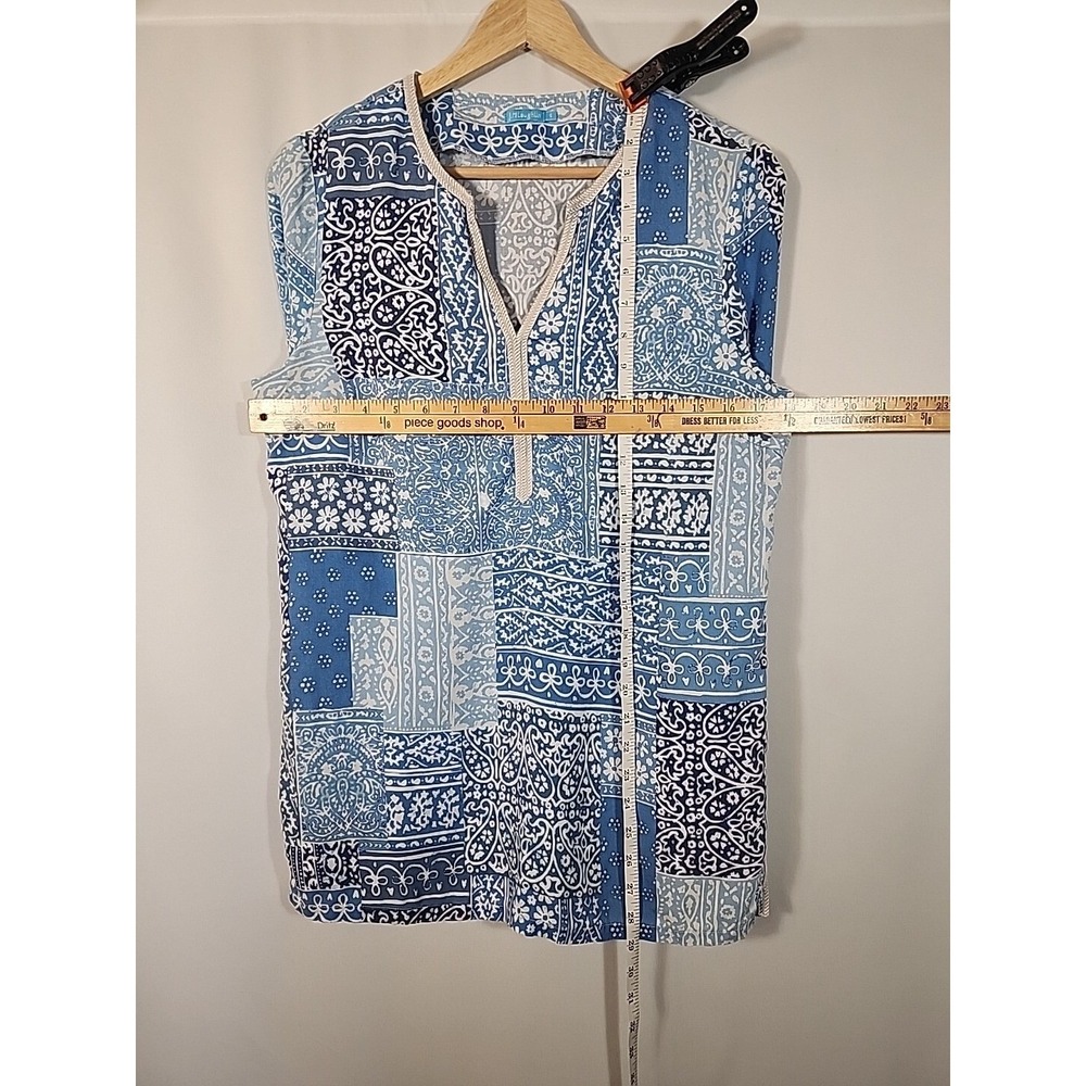 J McLaughlin Paisley Patchwork Tunic Top Pullover Casual Longline Women Size S - Picture 7 of 13